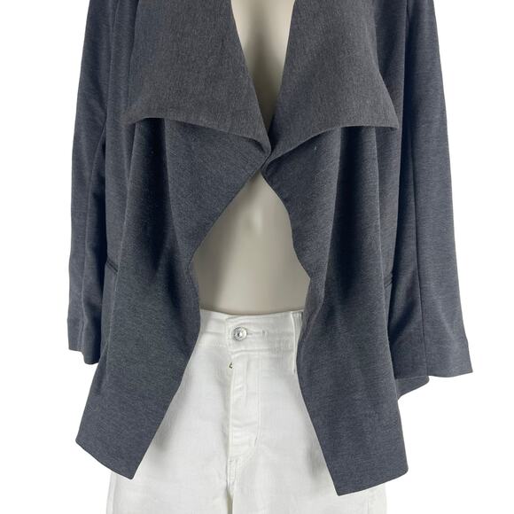 Lori Goldstein Drape Collar Open Front Blazer Jacket Gray Size XXS - Picture 3 of 7